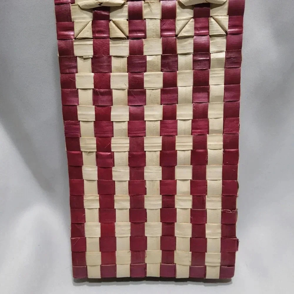 American Flag Woven Straw Grass Bag/ Basket Handmade - Picture 7 of 11